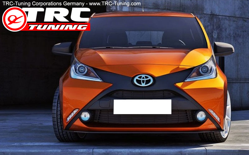 Frontspoileransatz Cup Lippe Toyota Aygo B4 (Schwarz Glänzend)